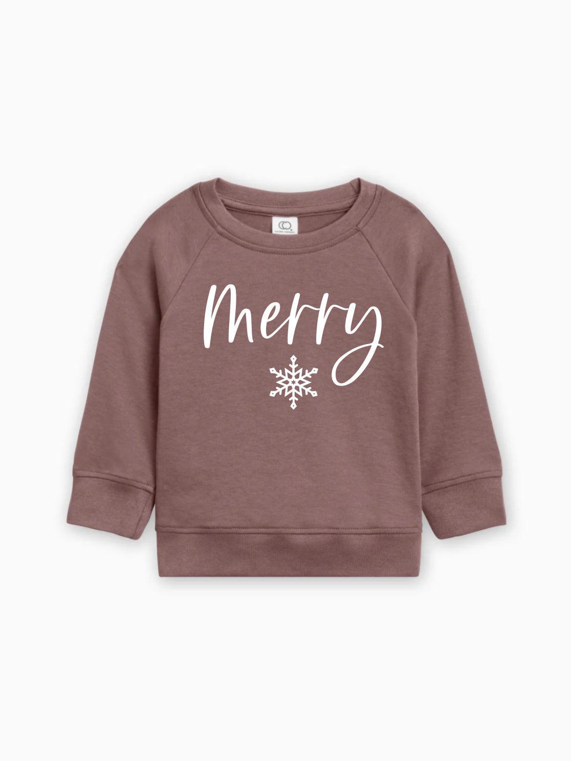 Merry Christmas Snowflake Organic Cotton Baby Toddler Pullover