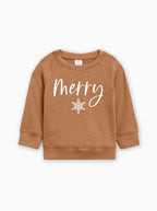 Merry Christmas Snowflake Organic Cotton Baby Toddler Pullover