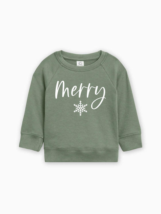 Merry Christmas Snowflake Organic Cotton Baby Toddler Pullover