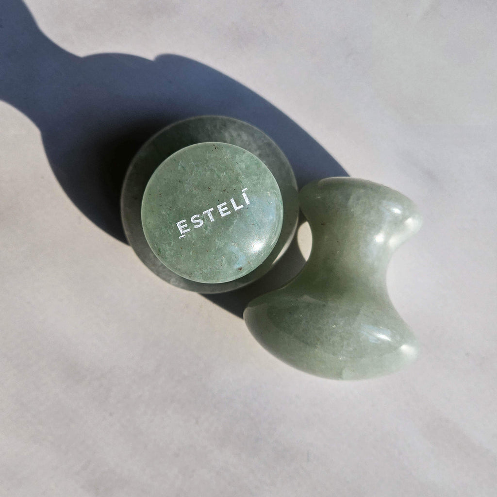Pair of Aventurine Mushroom Gua Sha
