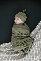 Olive Bamboo Newborn Knot Hat - 95% Organic Cotton