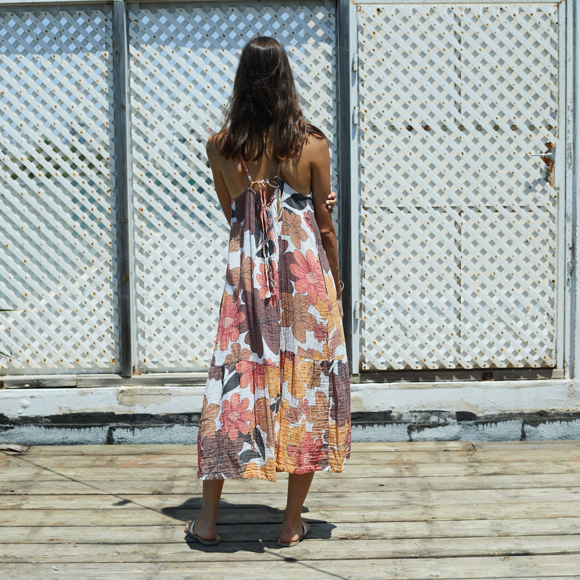 Floral 70's Print Relaxed Fit Maxi Dress - The Peony Haus