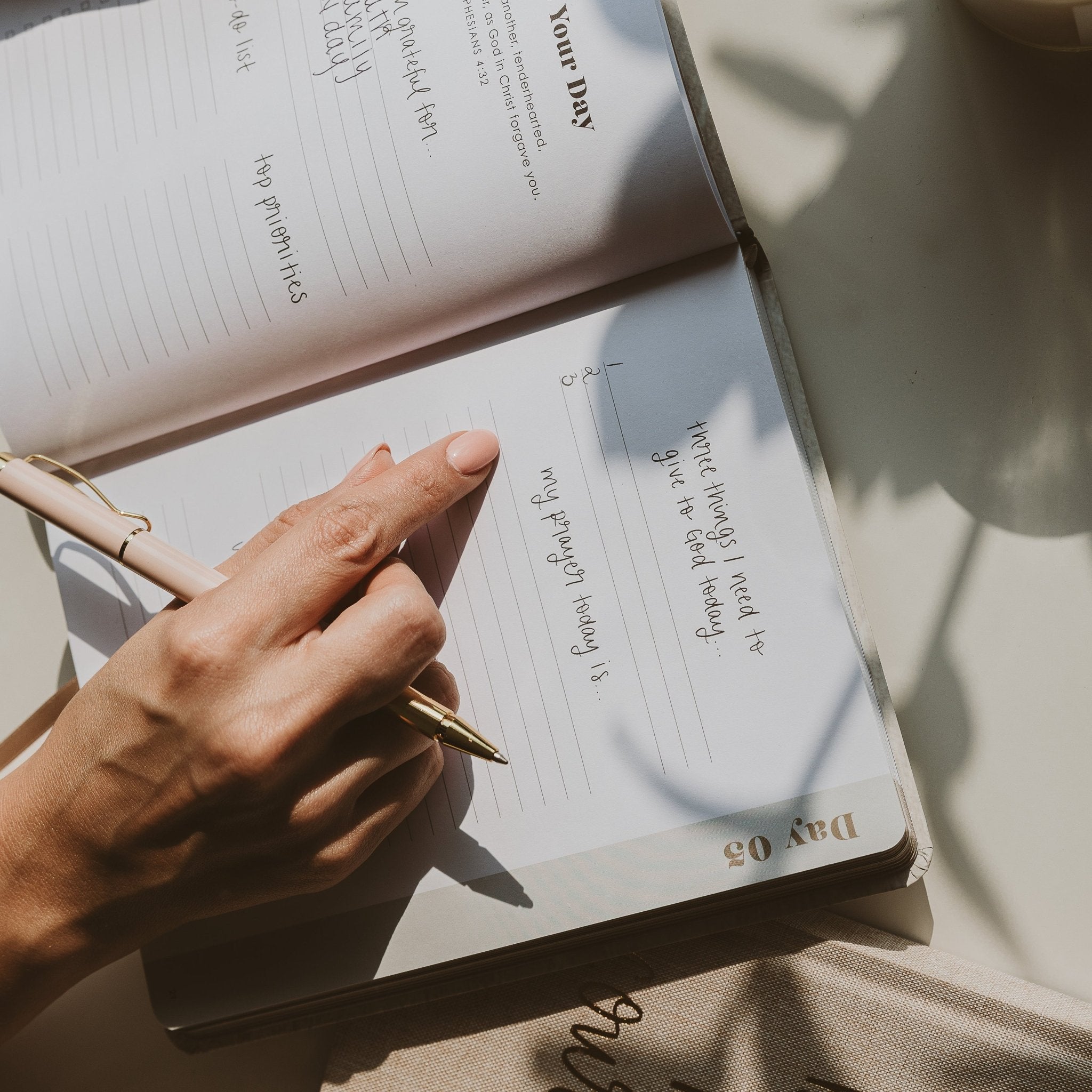 Inspirational Productivity Journal: You Are Strong & Courageous - The Peony Haus