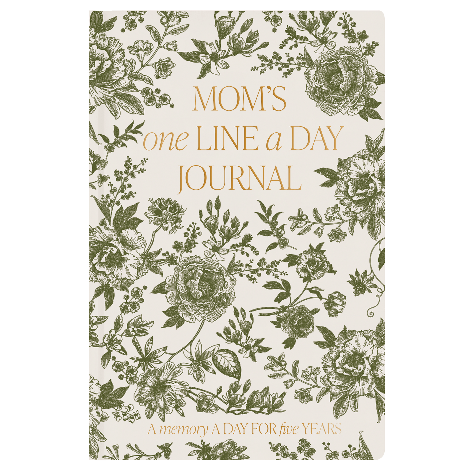 Mom's One Line A Day Green Delft Leather Journal - The Peony Haus