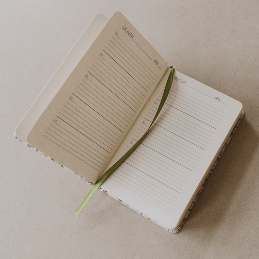 Mom's One Line A Day Green Delft Leather Journal - The Peony Haus