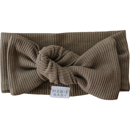Cocoa Organic Cotton Ribbed Head Wrap - 95% Organic Cotton