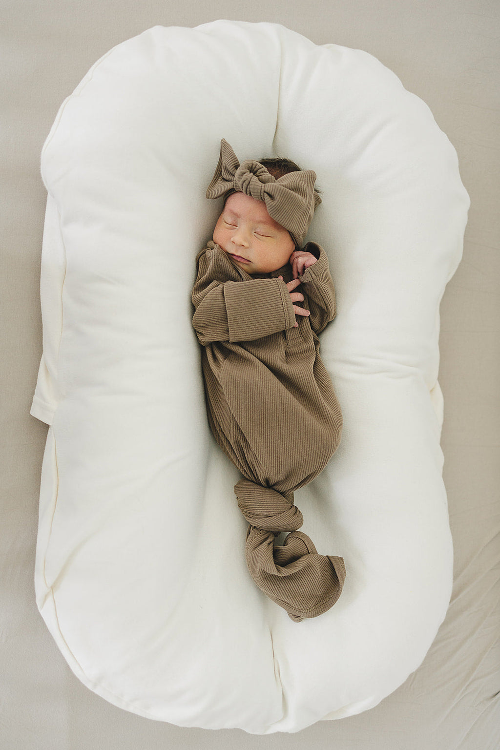 Cocoa Organic Cotton Ribbed Head Wrap - 95% Organic Cotton