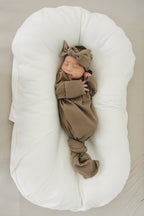 Cocoa Organic Cotton Ribbed Head Wrap - 95% Organic Cotton