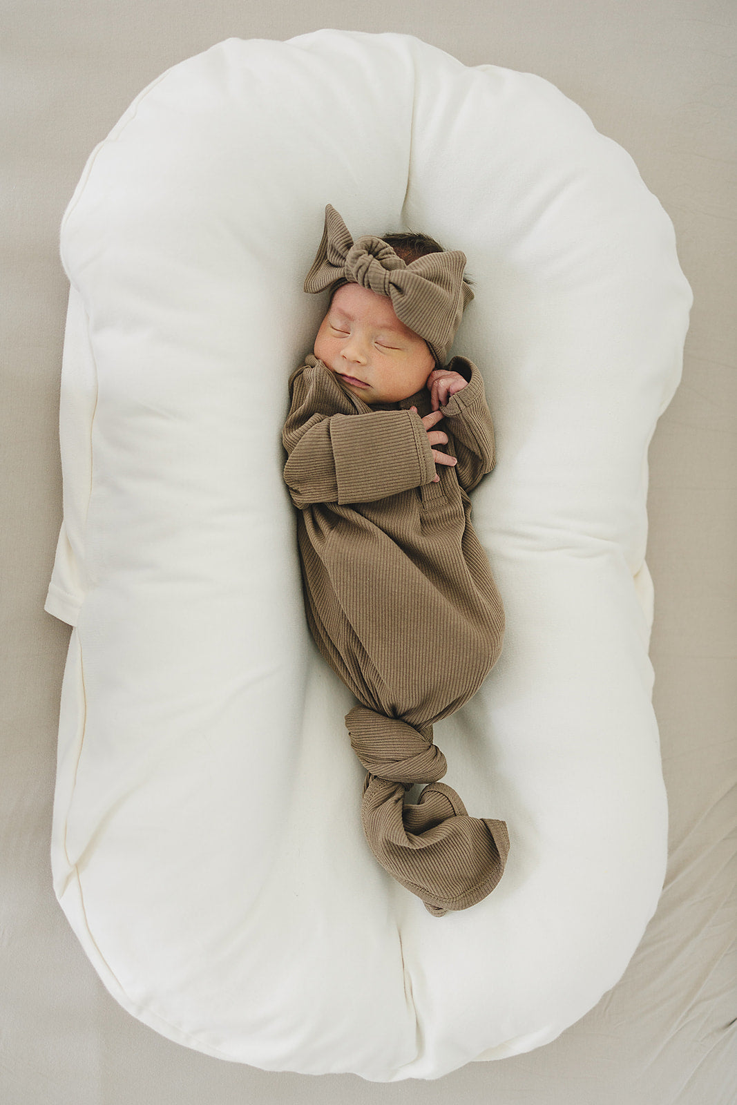 Cocoa Organic Cotton Ribbed Head Wrap - 95% Organic Cotton