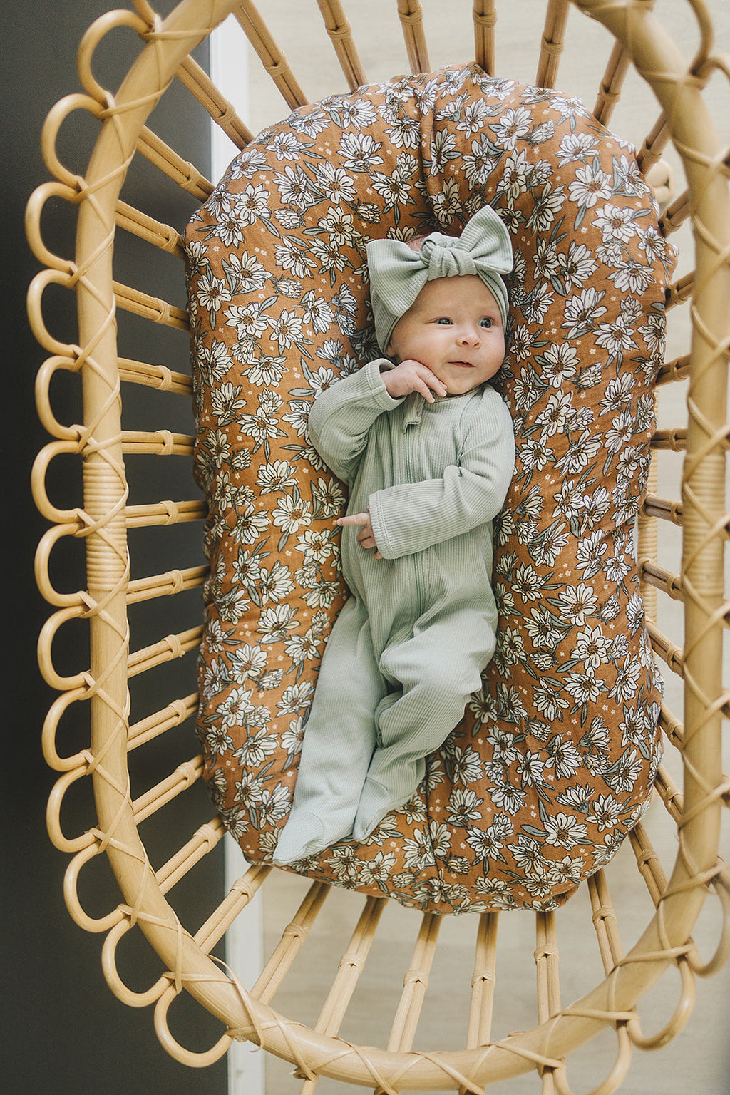 Sage Organic Cotton Ribbed Head Wrap- 95% Organic Cotton