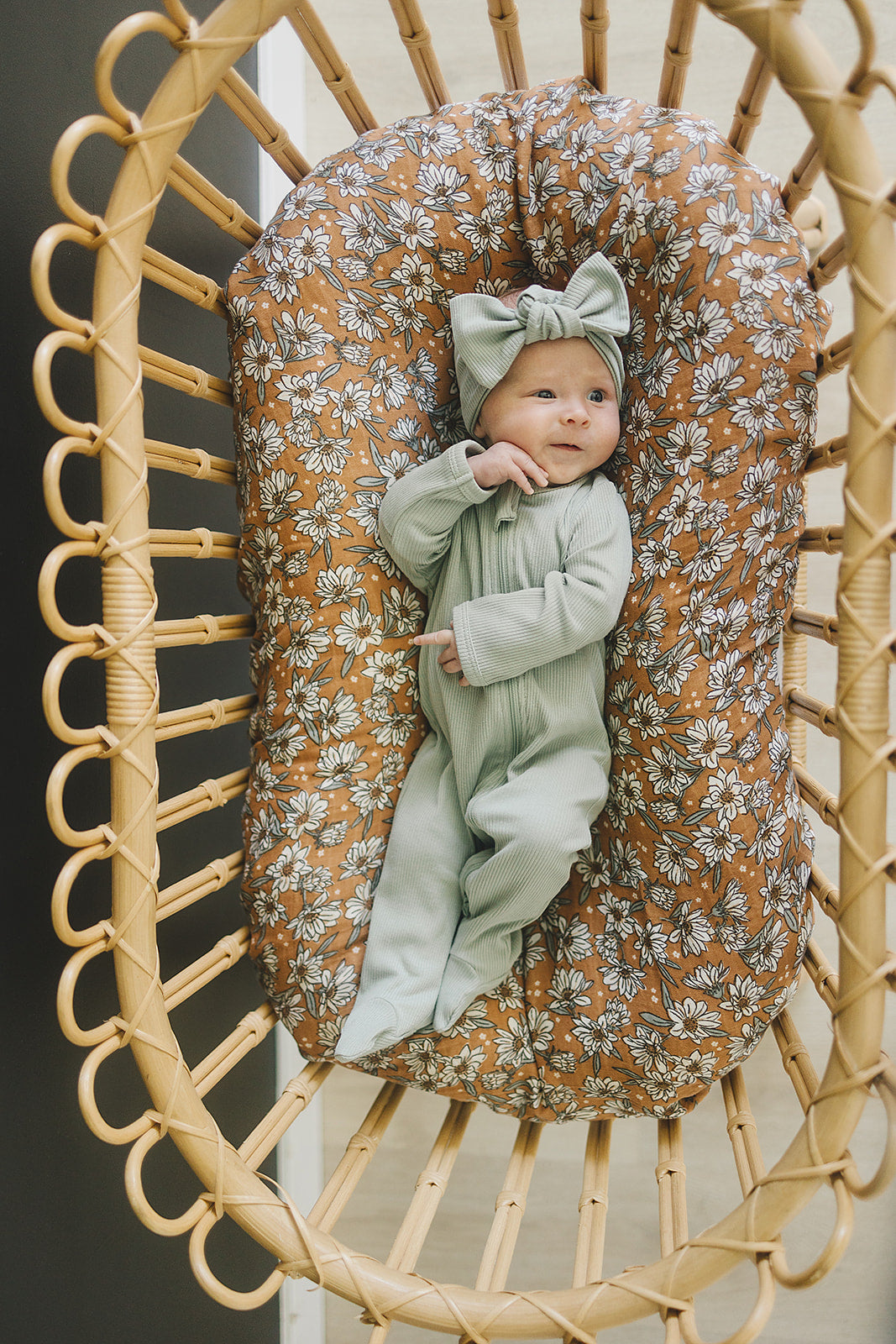Sage Organic Cotton Ribbed Head Wrap- 95% Organic Cotton