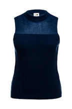 Coral Sleeveless Block Intarsia Top