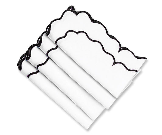 Black Scalloped Napkins