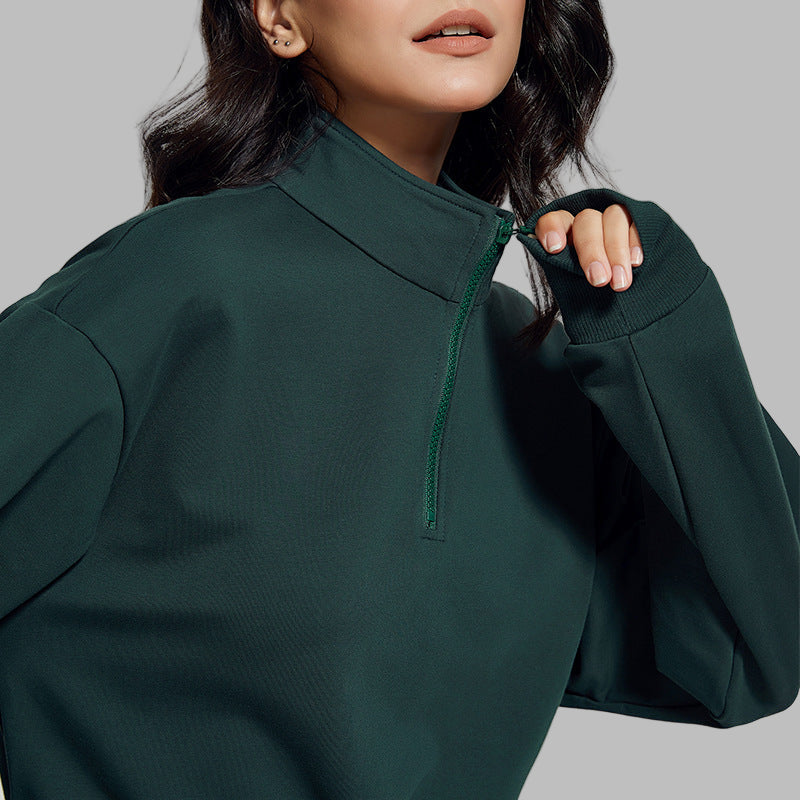 Long Collar Fitness Sports Sweater
