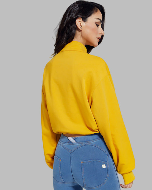 Long Collar Fitness Sports Sweater