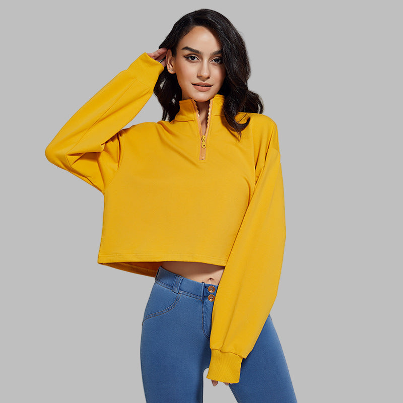 Long Collar Fitness Sports Sweater