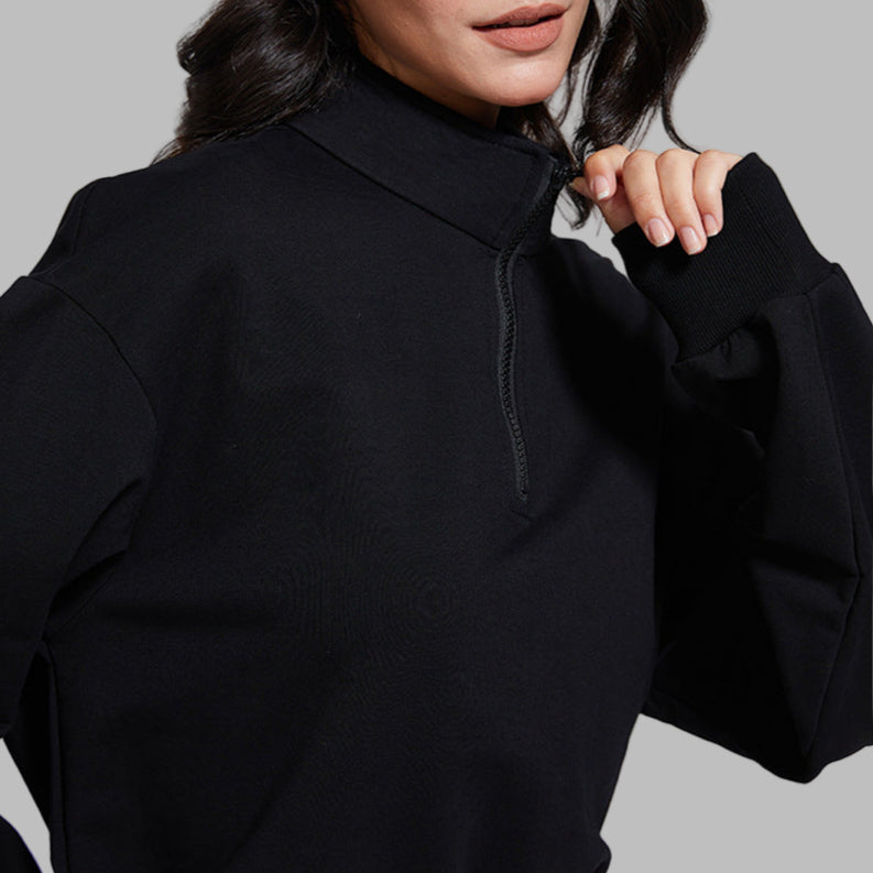 Long Collar Fitness Sports Sweater