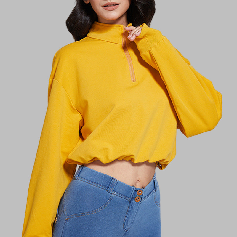 Long Collar Fitness Sports Sweater