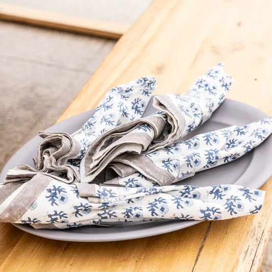 Over&Beck Hand-Blocked Cotton Napkins - The Peony Haus