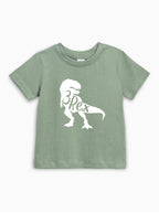 Three 3rex Trex dinosaur Birthday Organic Cotton Baby And Kids Tee