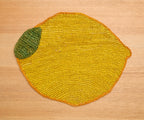 Handwoven Lemon Placemat – Raffia Fruit Shaped Table Mat, Summer Table Decor