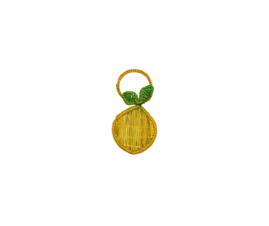 Lemon Napkin Ring – 3.5” Handwoven Iraca Palm – Artisan Summer Table Decor from Colombia