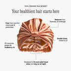 Organic Silk Hair Bonnet Peachy Coral