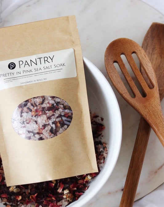Rose & Hibiscus Bath Soak – Himalayan Pink Salt + Floral Essential Oils - The Peony Haus