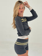 Cashmere Wool Stripe Cardigan