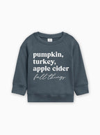 Pumpkin, Turkey, Apple Cider Fall Things Organic Cotton Baby and Toddler Pullover