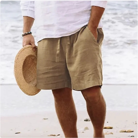 Men's Cotton Linen Summer Shorts - The Peony Haus