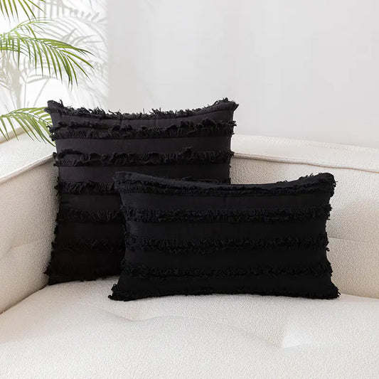 Nordic Cotton Linen 3D Plush Jacquard Sofa Cushion - The Peony Haus