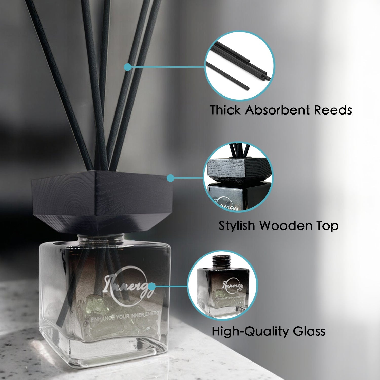 Blackberry Saffron Crystal-Enhanced Reed Oil Diffuser, 100ml