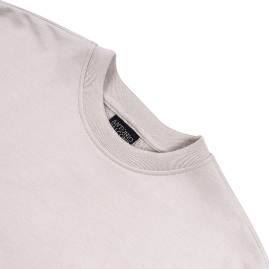 100% COTTON CREW NECK UNBRUSHED STONEWASHED SWEATSHIRT STONE - The Peony Haus