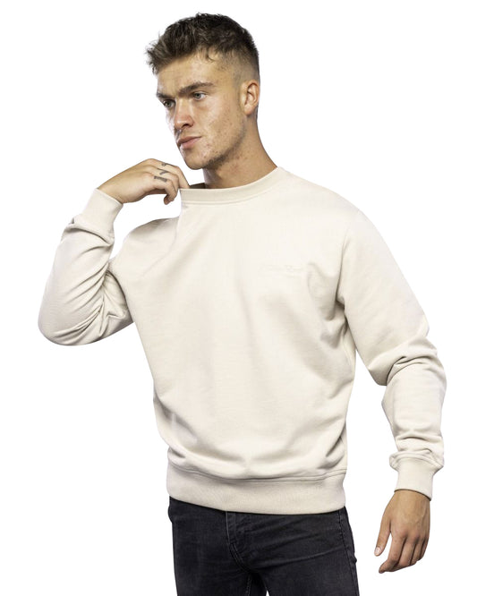 100% COTTON CREW NECK UNBRUSHED STONEWASHED SWEATSHIRT STONE - The Peony Haus