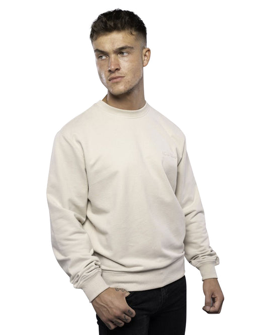 100% COTTON CREW NECK UNBRUSHED STONEWASHED SWEATSHIRT STONE - The Peony Haus