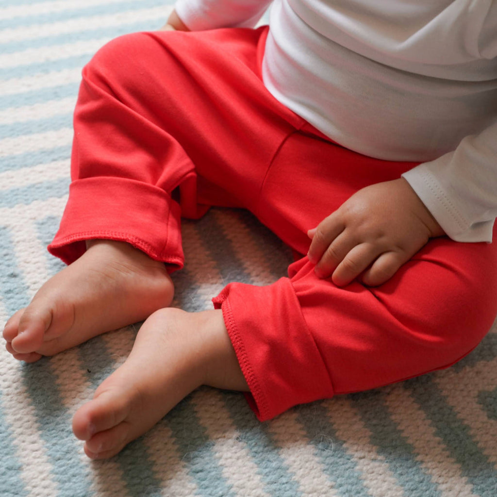 Cotton Jogger Pants in Engine Red