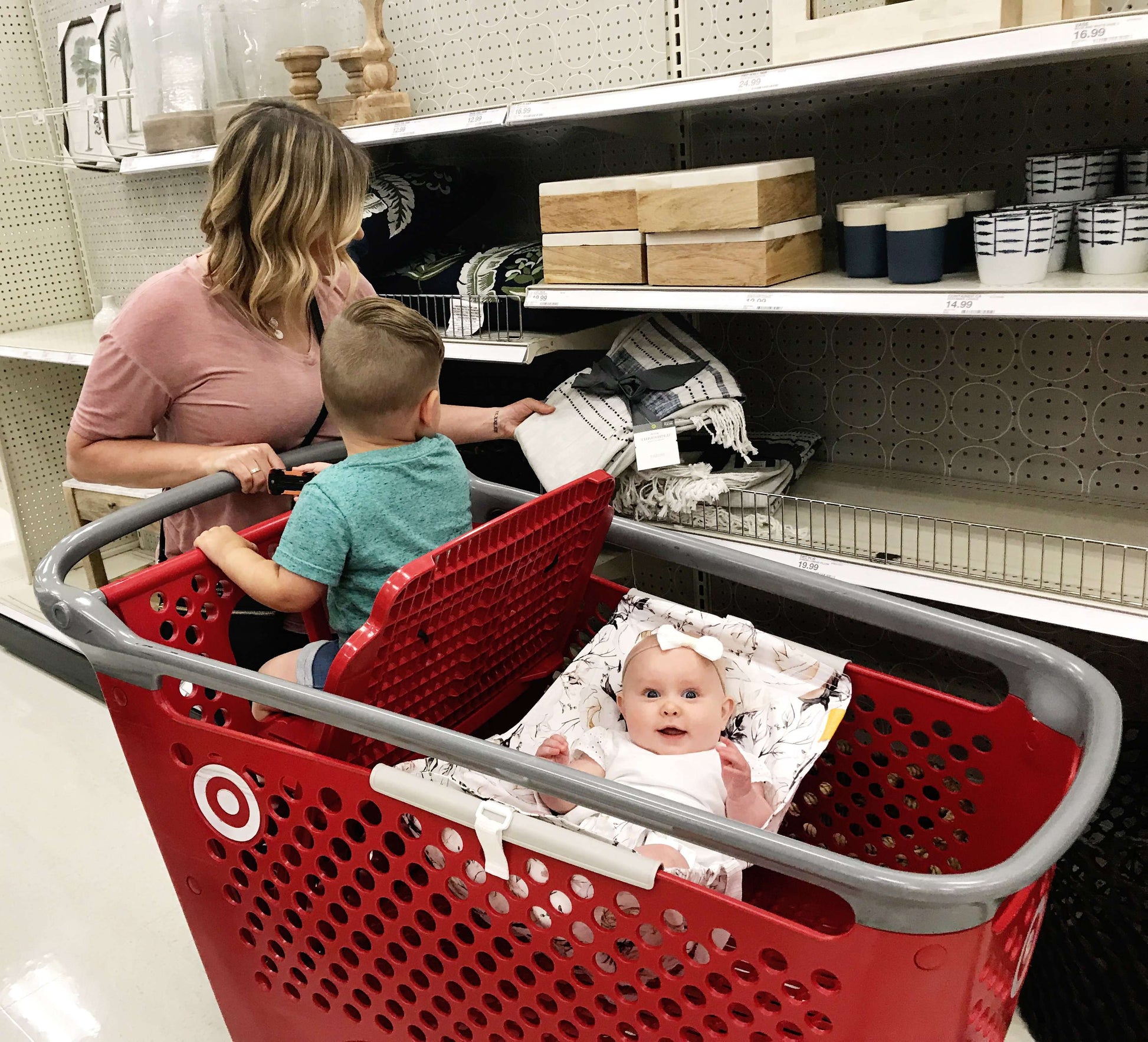 Baby Shopping Cart Hammock | Coming Up Roses Beautiful Floral Print - 97% cotton