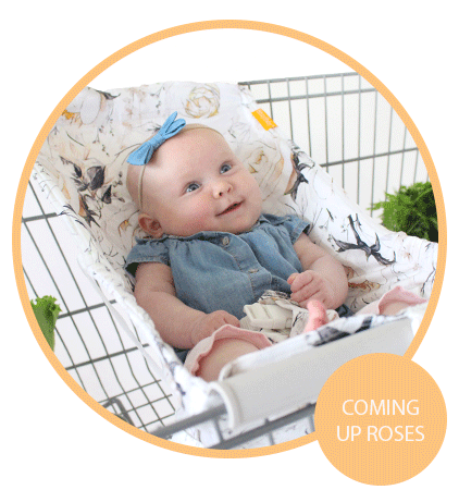 Baby Shopping Cart Hammock | Coming Up Roses Beautiful Floral Print - 97% cotton