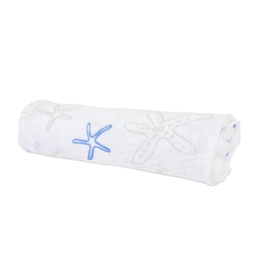 Starfish Cotton Muslin Swaddle - The Peony Haus