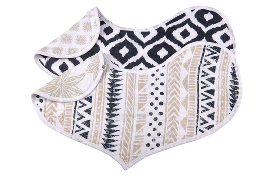 Boho Flower Heart Cotton Bibs 2PK - The Peony Haus