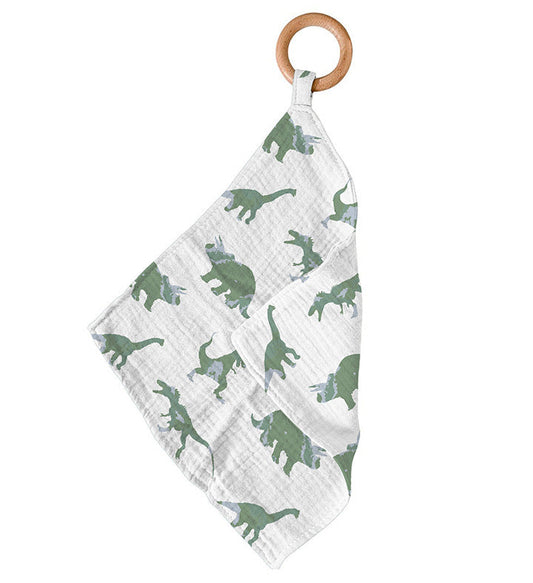 Granite Green Dinosaurs Cotton Newcastle Teether - The Peony Haus