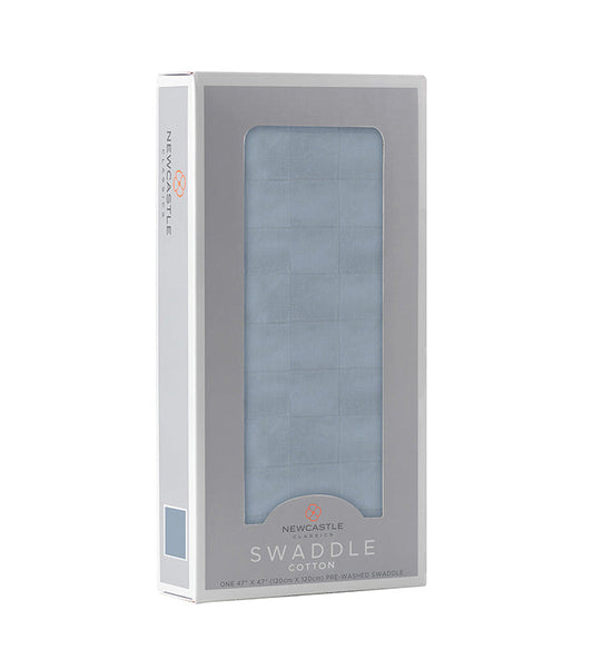 Blue Fog Cotton Swaddle - The Peony Haus