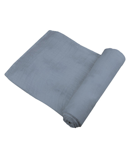 Blue Fog Cotton Swaddle - The Peony Haus