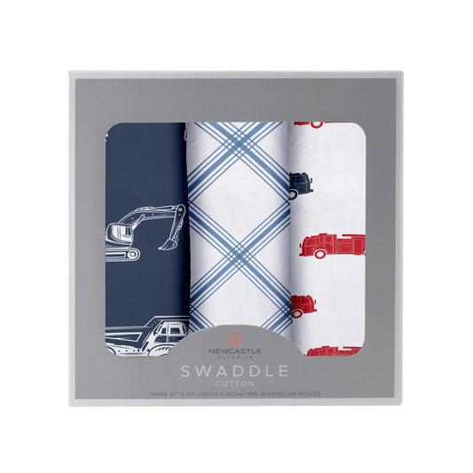 Things That Go Swaddle 3 Pack - The Peony Haus