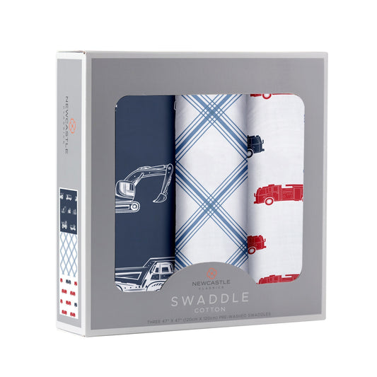 Things That Go Swaddle 3 Pack - The Peony Haus