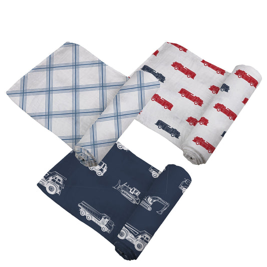 Things That Go Swaddle 3 Pack - The Peony Haus