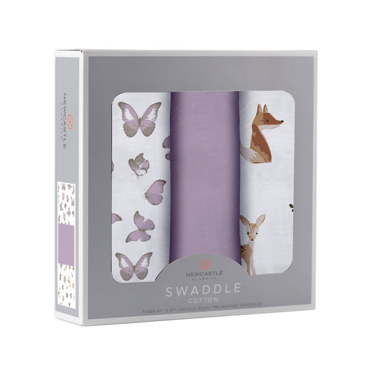 Mountain Meadow Swaddle 3 Pack; Sierra Fox & Butterfly - The Peony Haus