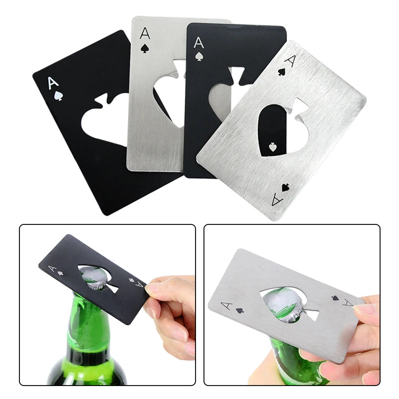 Ace Bottle Can Opener Stainless Steel Credit Card Size