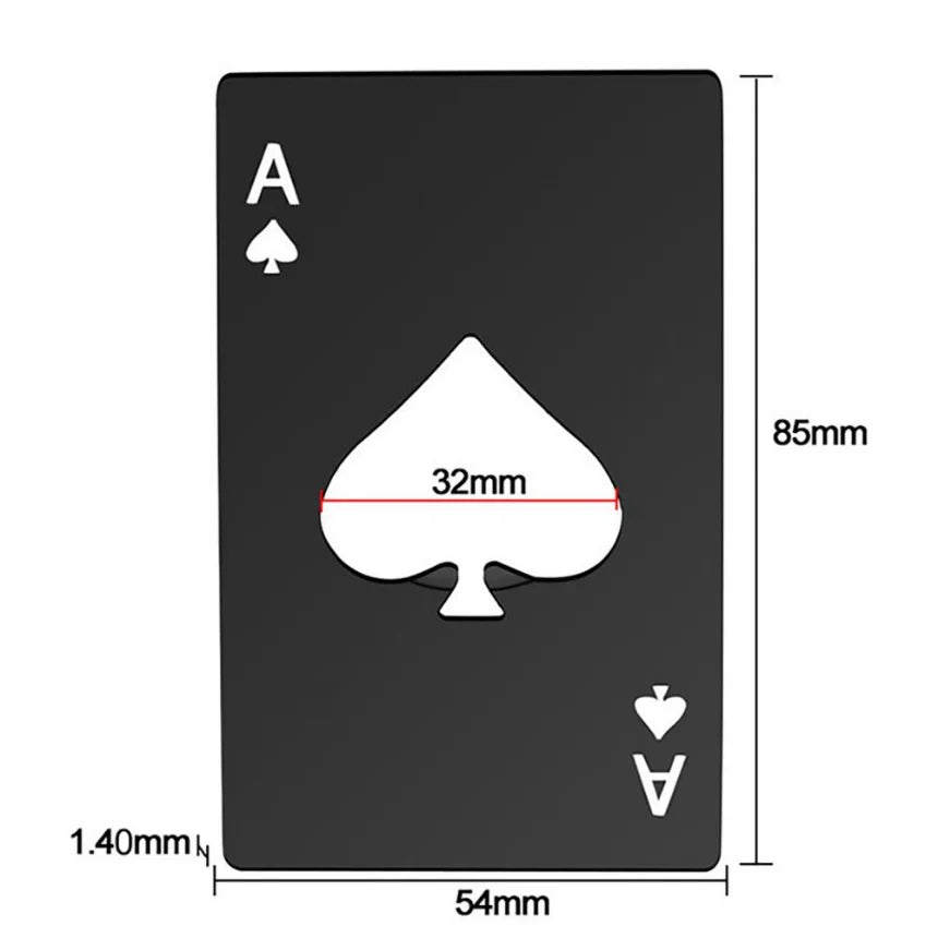 Ace Bottle Can Opener Stainless Steel Credit Card Size